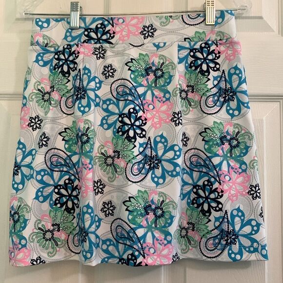 Bermuda Sands XP Athletic Skirt With Shorts Paisley And Floral Print Size Small. - Picture 2 of 4
